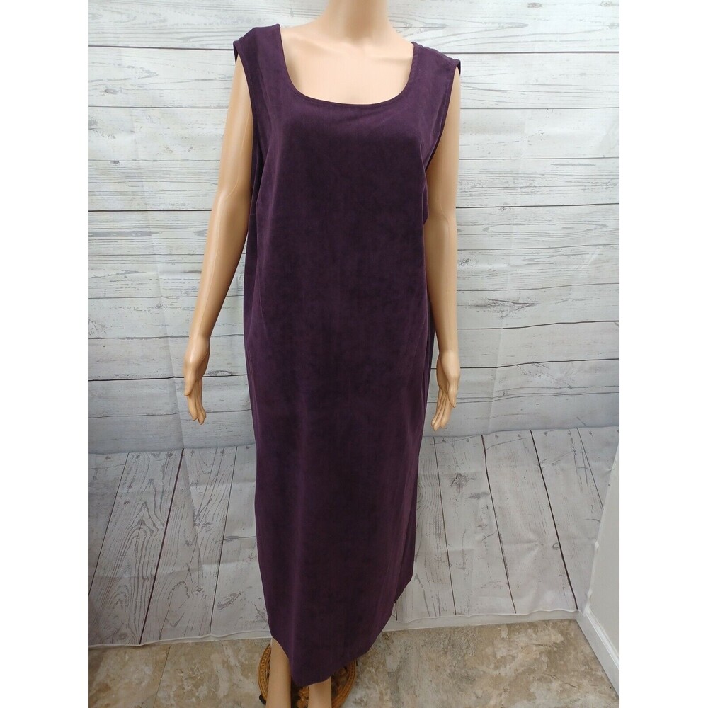 Jessica Howard  Womens Sheath Dress Petite 22P Purple Plum Sleeveless Faux Suede
